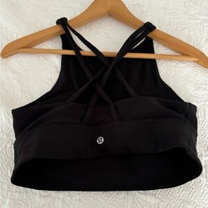 Black Lululemon jog bra.